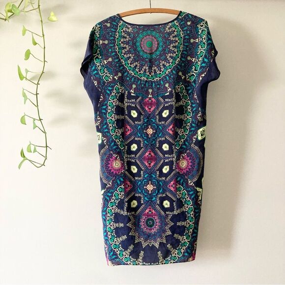 Maeve Anthropologie Silk Medallion Tunic Slip Dress - XS - Picture 4 of 5